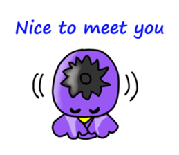 Eggplant chick English version sticker #10005038