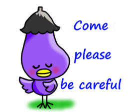 Eggplant chick English version sticker #10005039