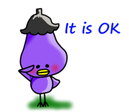 Eggplant chick English version sticker #10005041