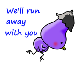 Eggplant chick English version sticker #10005042