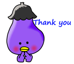 Eggplant chick English version sticker #10005043