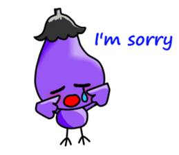 Eggplant chick English version sticker #10005044