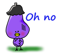 Eggplant chick English version sticker #10005045