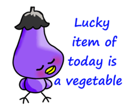 Eggplant chick English version sticker #10005046