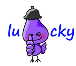 Eggplant chick English version sticker #10005048