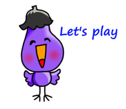 Eggplant chick English version sticker #10005049