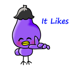 Eggplant chick English version sticker #10005050