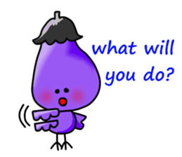 Eggplant chick English version sticker #10005052