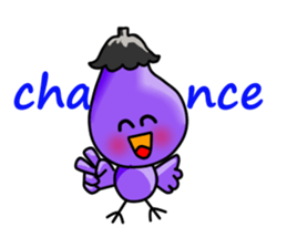 Eggplant chick English version sticker #10005053