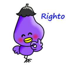 Eggplant chick English version sticker #10005054