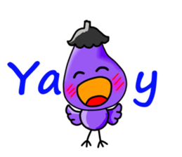 Eggplant chick English version sticker #10005056