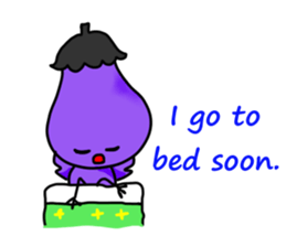 Eggplant chick English version sticker #10005058