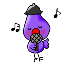Eggplant chick English version sticker #10005059