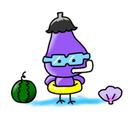 Eggplant chick English version sticker #10005060