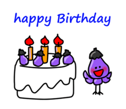 Eggplant chick English version sticker #10005063