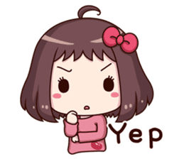 Ms.Red Bean 3 useful replies sticker #10005076