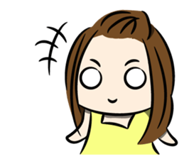 the yellow-dressed girl sticker #10005944