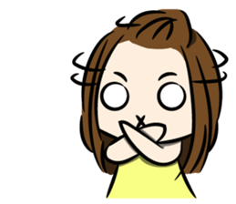 the yellow-dressed girl sticker #10005945