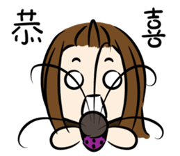 the yellow-dressed girl sticker #10005951