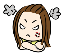 the yellow-dressed girl sticker #10005953