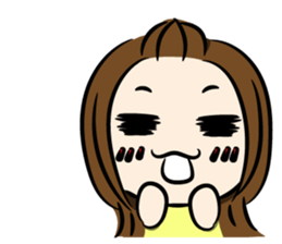 the yellow-dressed girl sticker #10005959