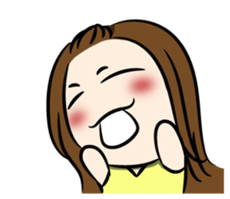 the yellow-dressed girl sticker #10005961