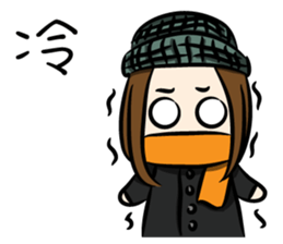 the yellow-dressed girl sticker #10005965