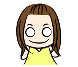 the yellow-dressed girl sticker #10005971