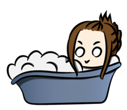 the yellow-dressed girl sticker #10005976