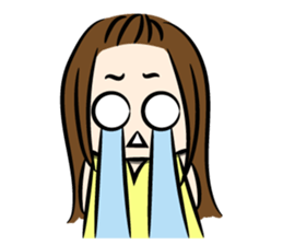 the yellow-dressed girl sticker #10005978