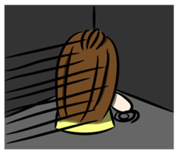 the yellow-dressed girl sticker #10005982