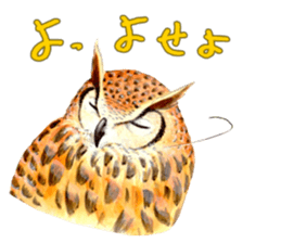 Cute horned owl Real style version sticker #10006412