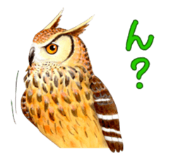 Cute horned owl Real style version sticker #10006424