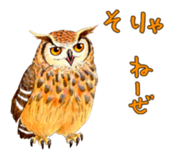 Cute horned owl Real style version sticker #10006429