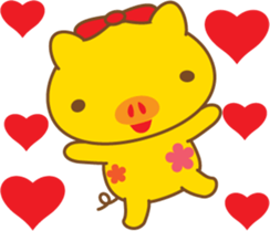 gold pig01 sticker #10016226