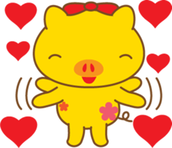 gold pig01 sticker #10016228