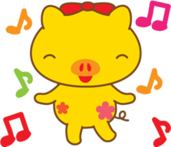 gold pig01 sticker #10016230