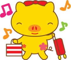 gold pig01 sticker #10016232