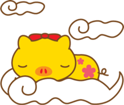 gold pig01 sticker #10016243