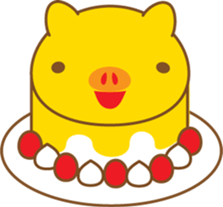 gold pig01 sticker #10016257