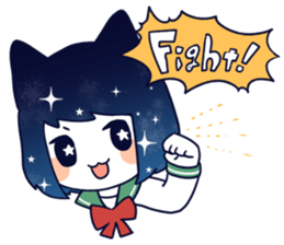 Cat ear girl in the starlit sky sticker #10017200