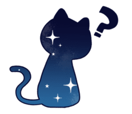 Cat ear girl in the starlit sky sticker #10017222