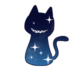 Cat ear girl in the starlit sky sticker #10017223