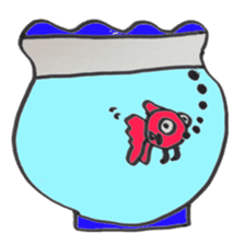 Samurai goldfish sticker #10018903