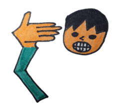 Sign language finger character sticker #10019191