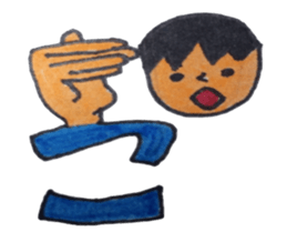 Sign language finger character sticker #10019193