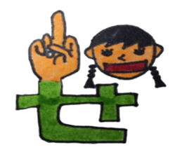 Sign language finger character sticker #10019197