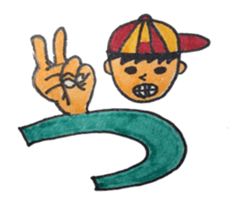 Sign language finger character sticker #10019201