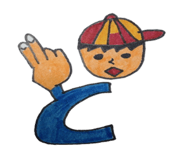 Sign language finger character sticker #10019203