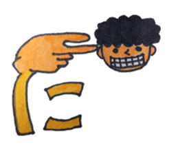 Sign language finger character sticker #10019205